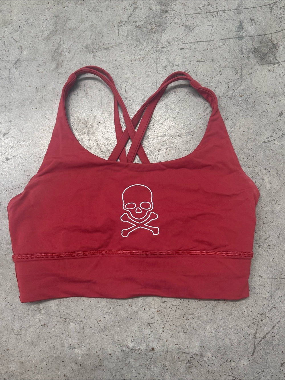 lululemon x soulcycle red skull energy bra